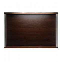 Bandeja 45cm por 30cm De Madeira Naturals Com Alcas De Aço Inox